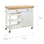 Desserte de cuisine Martha Rolling Rubberwood par Simple Living