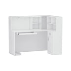 Bureau d'accueil en bois en forme de L, marbré noir ou blanc, de 55,9 pouces