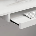 Bureau d'accueil en bois en forme de L, marbré noir ou blanc, de 55,9 pouces