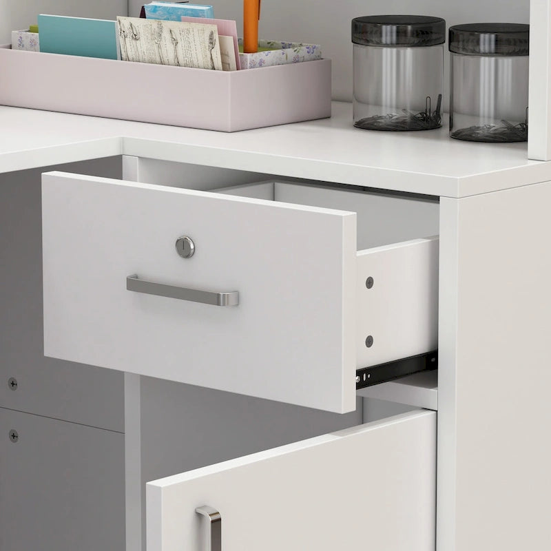 Bureau d'accueil en bois en forme de L, marbré noir ou blanc, de 55,9 pouces