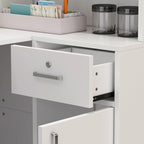 Bureau d'accueil en bois en forme de L, marbré noir ou blanc, de 55,9 pouces