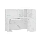 Bureau d'accueil en bois en forme de L, marbré noir ou blanc, de 55,9 pouces
