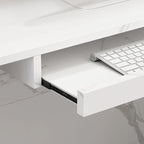 Bureau d'accueil en bois en forme de L, marbré noir ou blanc, de 55,9 pouces
