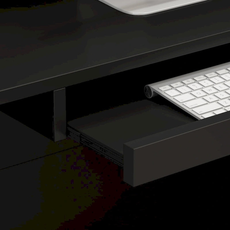 Bureau d'accueil en bois en forme de L, marbré noir ou blanc, de 55,9 pouces