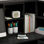 Bureau d'accueil en bois en forme de L, marbré noir ou blanc, de 55,9 pouces