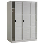 Système de dressing modulaire en pin massif, portes coulissantes, extensible de 91 à 274 cm de large, 183 cm de haut