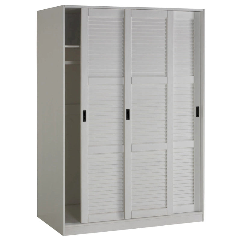 Système de dressing modulaire en pin massif, portes coulissantes, extensible de 91 à 274 cm de large, 183 cm de haut