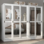 Système de dressing modulaire en pin massif, portes coulissantes, extensible de 91 à 274 cm de large, 183 cm de haut