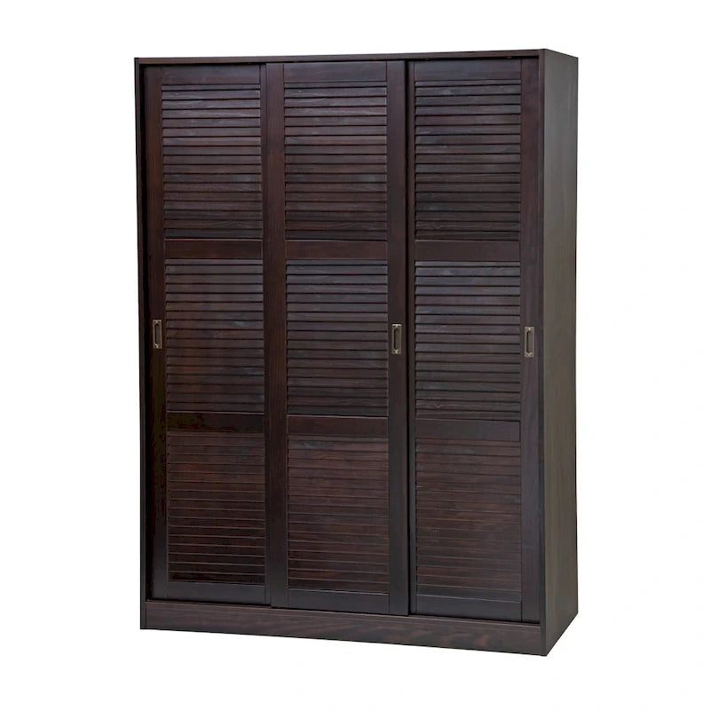 Système de dressing modulaire en pin massif, portes coulissantes, extensible de 91 à 274 cm de large, 183 cm de haut