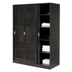 Système de dressing modulaire en pin massif, portes coulissantes, extensible de 91 à 274 cm de large, 183 cm de haut