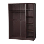 Système de dressing modulaire en pin massif, portes coulissantes, extensible de 91 à 274 cm de large, 183 cm de haut