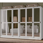 Système de dressing modulaire en pin massif, portes coulissantes, extensible de 91 à 274 cm de large, 183 cm de haut