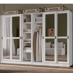 Système de dressing modulaire en pin massif, portes coulissantes, extensible de 91 à 274 cm de large, 183 cm de haut