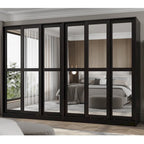 Système de dressing modulaire en pin massif, portes coulissantes, extensible de 91 à 274 cm de large, 183 cm de haut