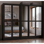 Système de dressing modulaire en pin massif, portes coulissantes, extensible de 91 à 274 cm de large, 183 cm de haut
