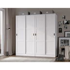 Système de dressing modulaire en pin massif, portes coulissantes, extensible de 91 à 274 cm de large, 183 cm de haut
