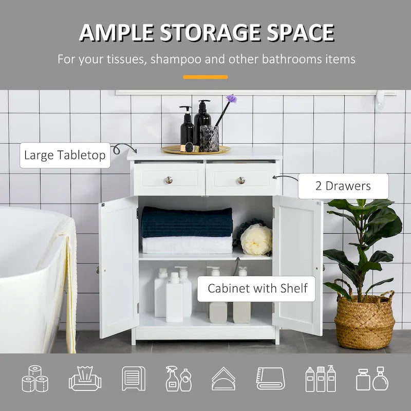 Meuble de rangement de salle de bain autoportant, étagère de rangement sur pied