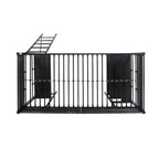 Lit superposé jumeau sur jumeau avec bureau intégré et étagères, compatible moniteur 40", style fibre de carbone