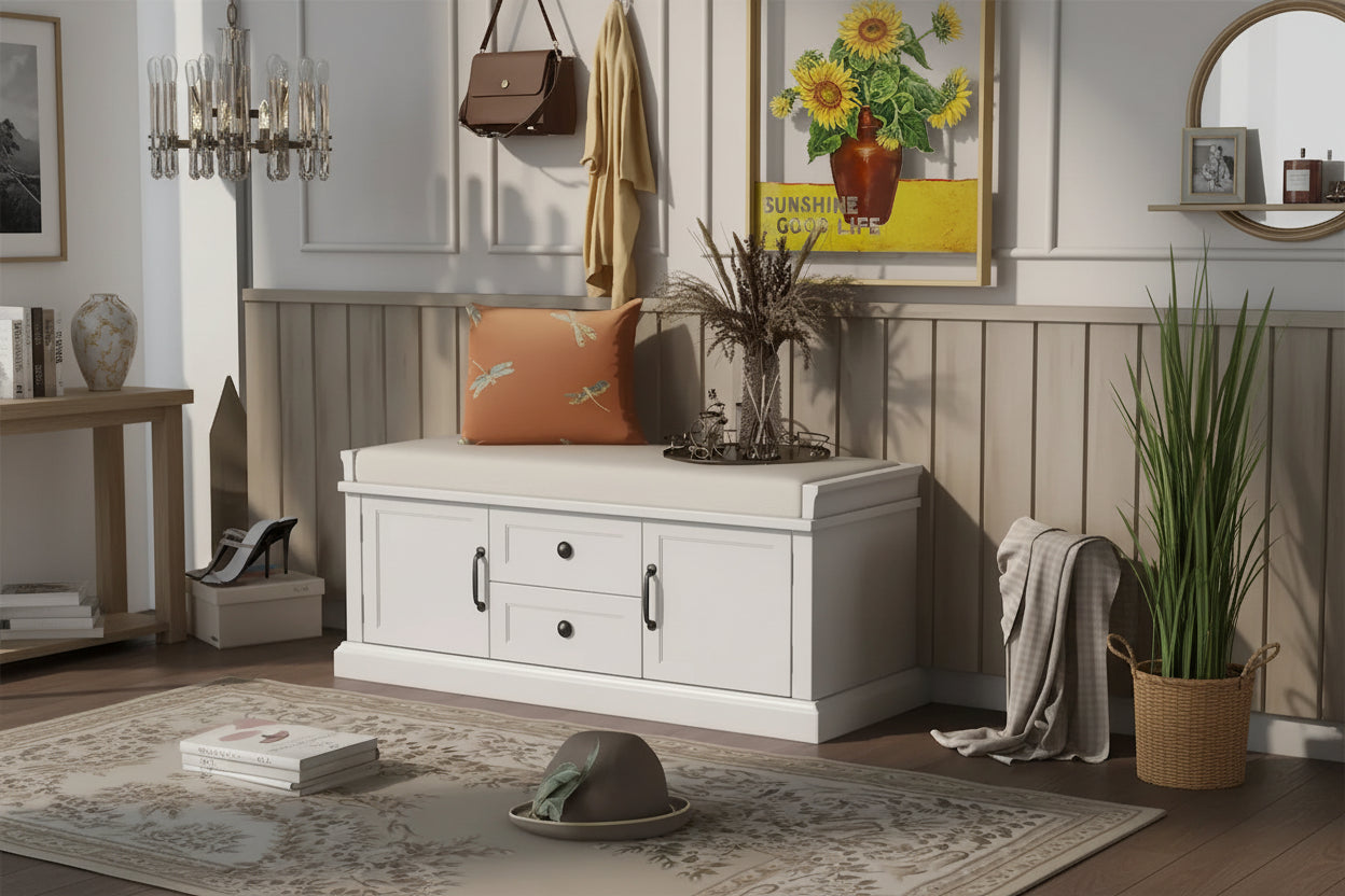 Merax Storage Bench with Removable Cushion
