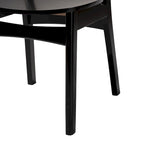 Lot de 2 chaises de salle à manger en bois d'hévéa et rotin tissé style Mid-Century, dossier incurvé, 46 cm L x 79 cm H