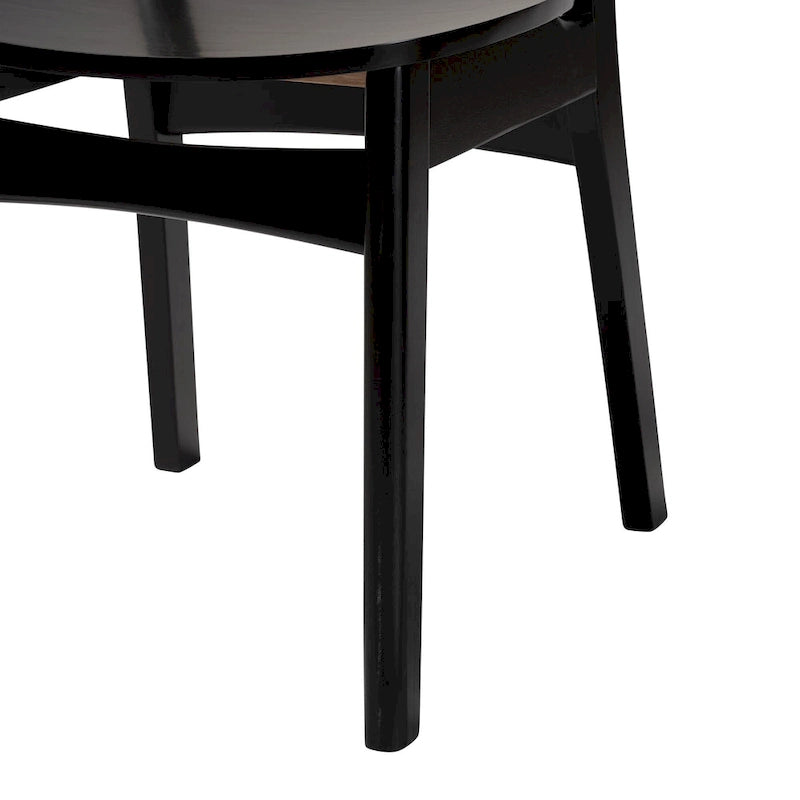 Lot de 2 chaises de salle à manger en bois d'hévéa et rotin tissé style Mid-Century, dossier incurvé, 46 cm L x 79 cm H