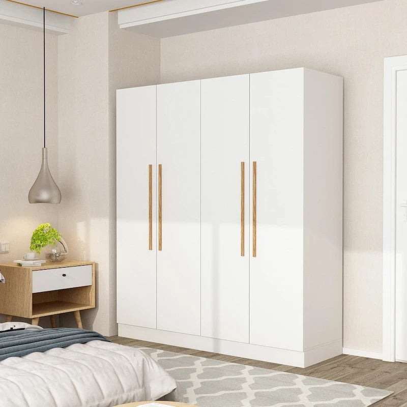 Armoire de penderie autoportante à 2 sections, tringle de suspension et étagères de rangement, modulable, séparateur de pièce