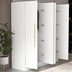 Armoire de penderie autoportante à 2 sections, tringle de suspension et étagères de rangement, modulable, séparateur de pièce