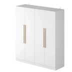 Armoire de penderie autoportante à 2 sections, tringle de suspension et étagères de rangement, modulable, séparateur de pièce