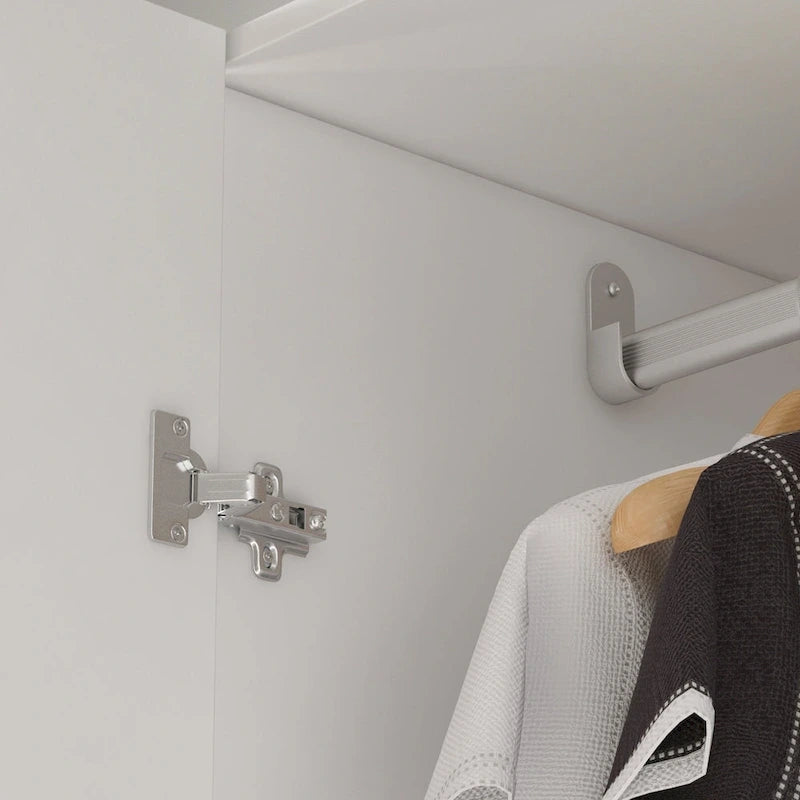 Armoire de penderie autoportante à 2 sections, tringle de suspension et étagères de rangement, modulable, séparateur de pièce