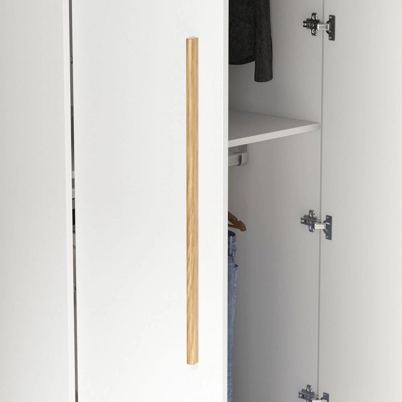 Armoire de penderie autoportante à 2 sections, tringle de suspension et étagères de rangement, modulable, séparateur de pièce
