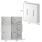 Armoire de penderie autoportante à 2 sections, tringle de suspension et étagères de rangement, modulable, séparateur de pièce