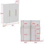 Armoire de penderie autoportante à 2 sections, tringle de suspension et étagères de rangement, modulable, séparateur de pièce