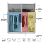 Armoire de penderie autoportante à 2 sections, tringle de suspension et étagères de rangement, modulable, séparateur de pièce