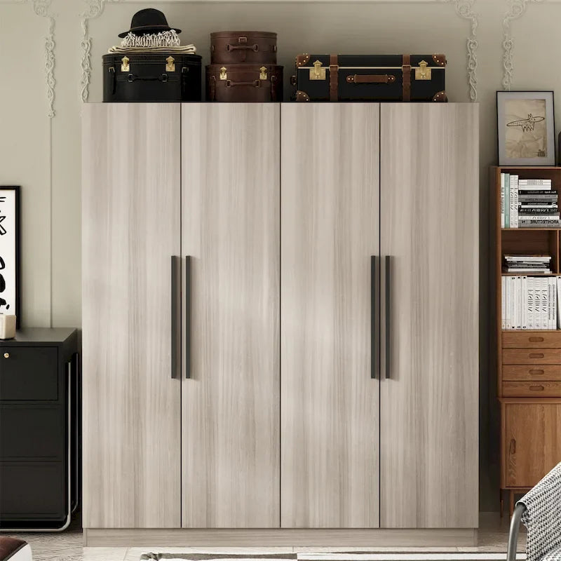 Armoire de penderie autoportante à 2 sections, tringle de suspension et étagères de rangement, modulable, séparateur de pièce
