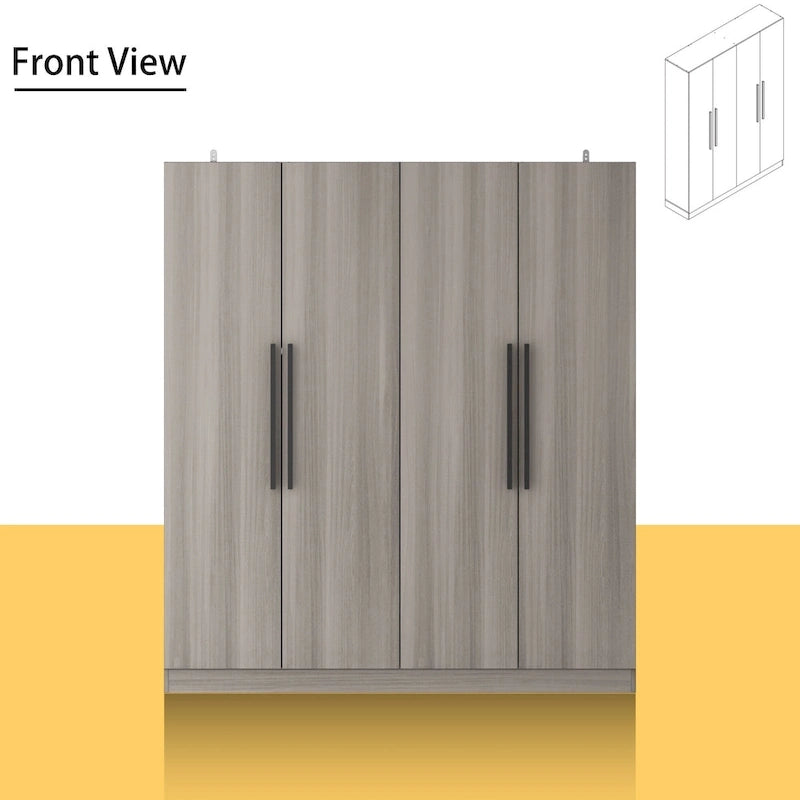 Armoire de penderie autoportante à 2 sections, tringle de suspension et étagères de rangement, modulable, séparateur de pièce