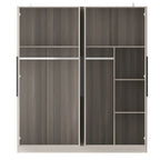 Armoire de penderie autoportante à 2 sections, tringle de suspension et étagères de rangement, modulable, séparateur de pièce