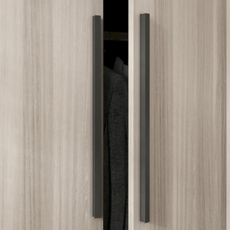 Armoire de penderie autoportante à 2 sections, tringle de suspension et étagères de rangement, modulable, séparateur de pièce
