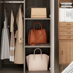 Armoire de penderie autoportante à 2 sections, tringle de suspension et étagères de rangement, modulable, séparateur de pièce