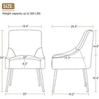Lot de 2 chaises de salle à manger tapissées en velours, pieds plaqués or, assise à ressorts, 136 kg, 56 cm L x 86 cm H