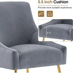 Lot de 2 chaises de salle à manger tapissées en velours, pieds plaqués or, assise à ressorts, 136 kg, 56 cm L x 86 cm H
