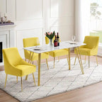 Lot de 2 chaises de salle à manger tapissées en velours, pieds plaqués or, assise à ressorts, 136 kg, 56 cm L x 86 cm H