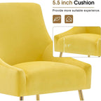 Lot de 2 chaises de salle à manger tapissées en velours, pieds plaqués or, assise à ressorts, 136 kg, 56 cm L x 86 cm H