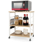 Costway 3-Tier Kitchen Baker's Rack Microwave Oven Storage Cart w/ - See details