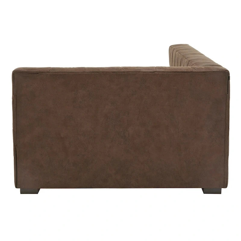 Lit double inclinable en microfibre marron