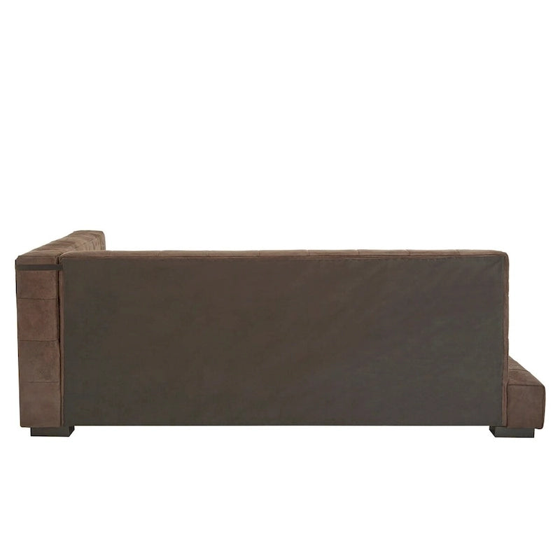 Lit double inclinable en microfibre marron