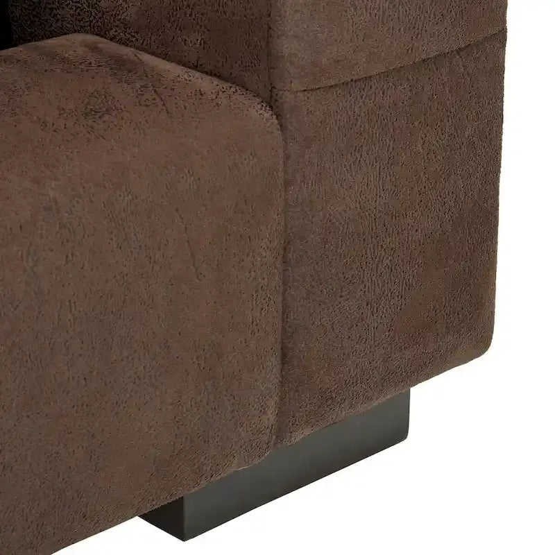 Lit double inclinable en microfibre marron
