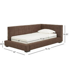 Lit double inclinable en microfibre marron