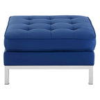 Pouf de rangement capitonné en similicuir végétalien Loft