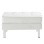 Pouf de rangement capitonné en similicuir végétalien Loft