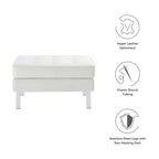 Pouf de rangement capitonné en similicuir végétalien Loft